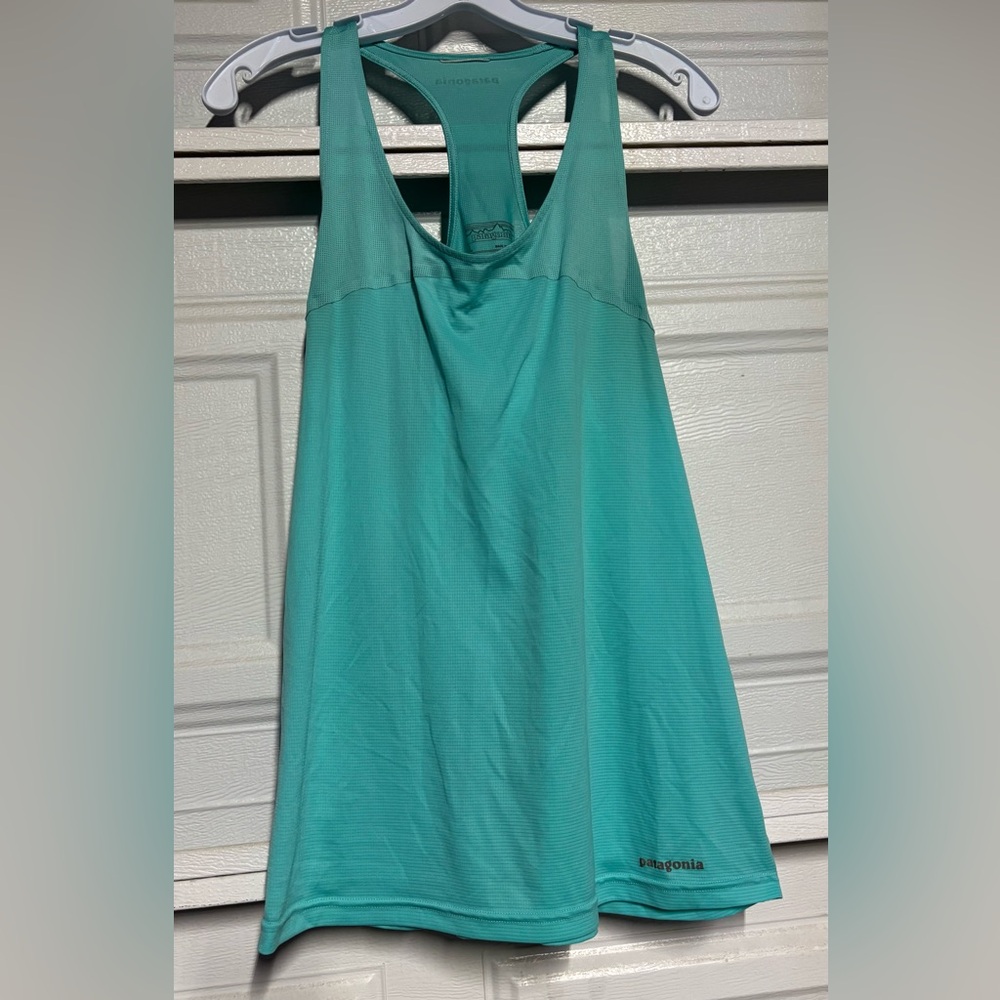 Patagonia Teal Racerback Performance Tank Top